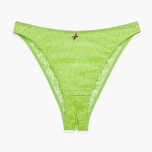 Savage X Fenty Kelly Green Tagged by Savage Crotchless Bikini Panty